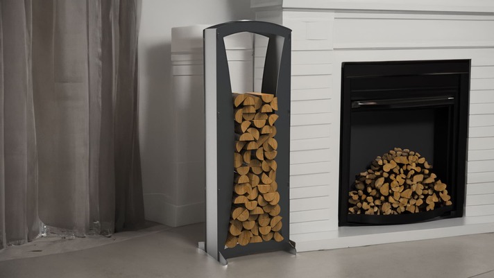 Contemporary 63" Firewood Rack. DXF files for laser, plasma cutting