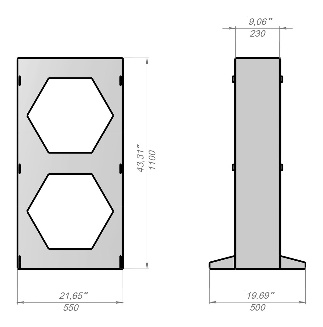 Firewood Rack 43" with Hexagon Cutouts. DXF files for laser, plasma cutting. Фото 10