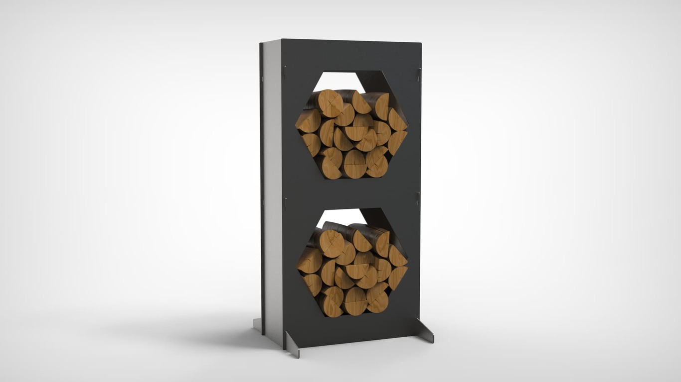 Firewood Rack 43" with Hexagon Cutouts. DXF files for laser, plasma cutting. Фото 2