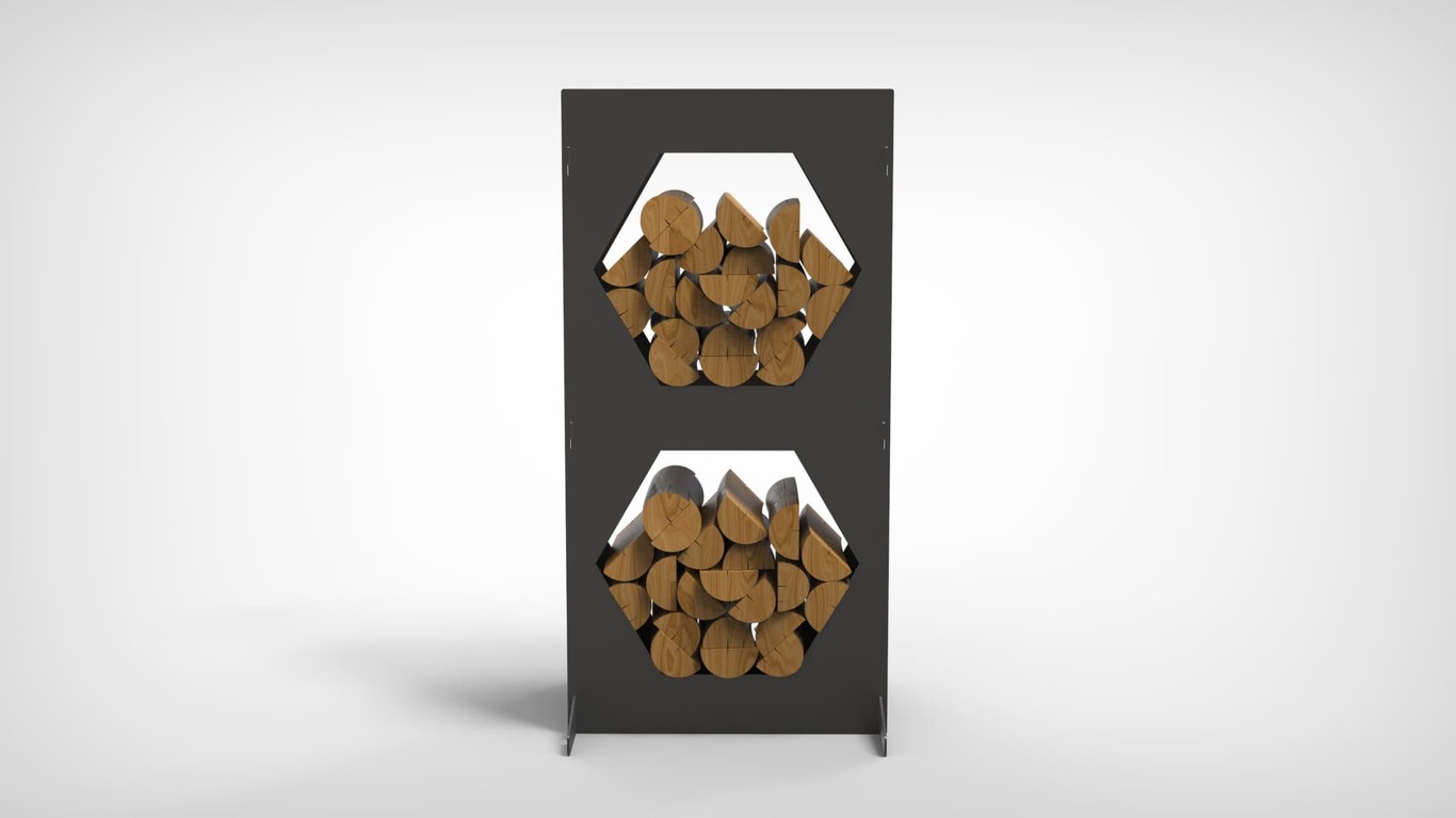 Firewood Rack 43" with Hexagon Cutouts. DXF files for laser, plasma cutting. Фото 3
