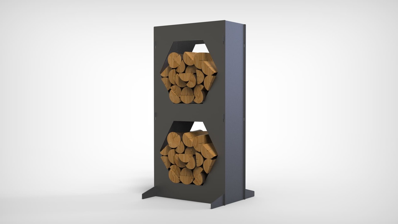 Firewood Rack 43" with Hexagon Cutouts. DXF files for laser, plasma cutting. Фото 4