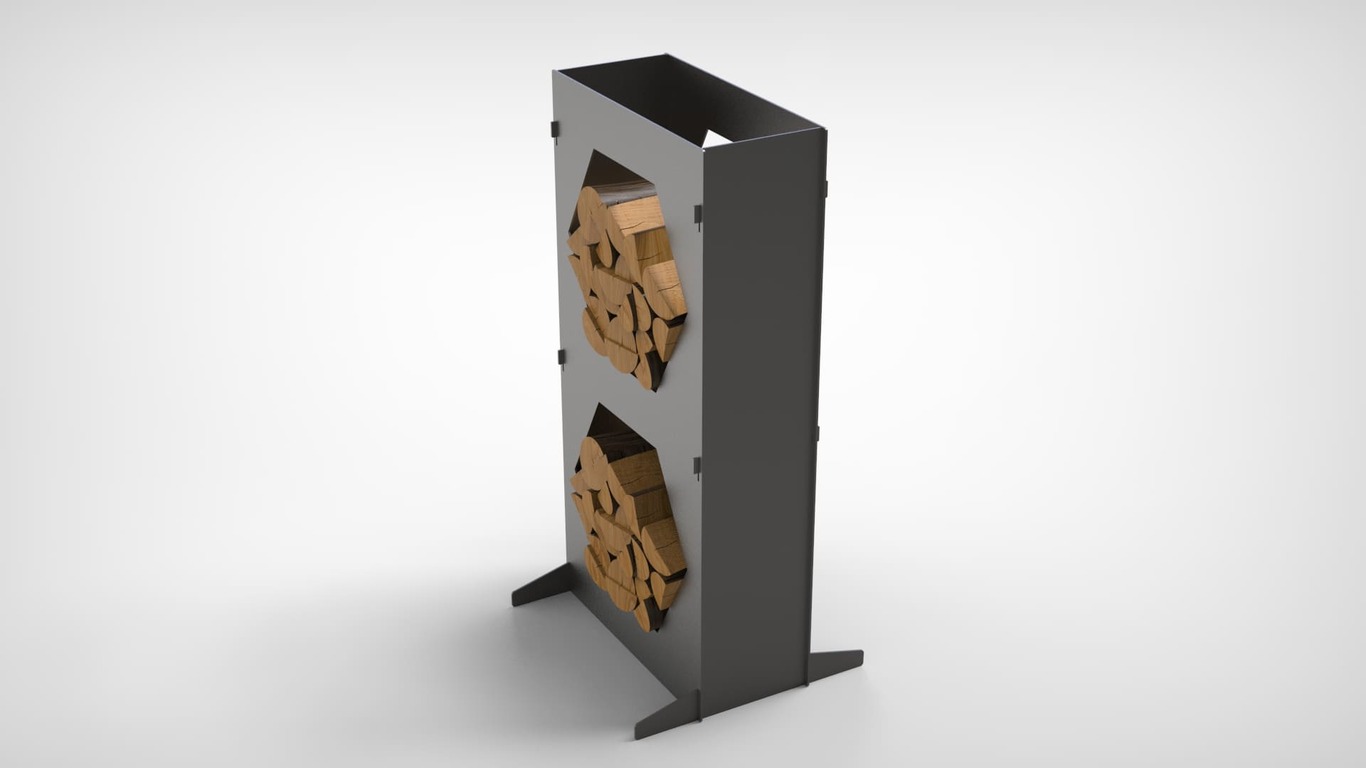 Firewood Rack 43" with Hexagon Cutouts. DXF files for laser, plasma cutting. Фото 5