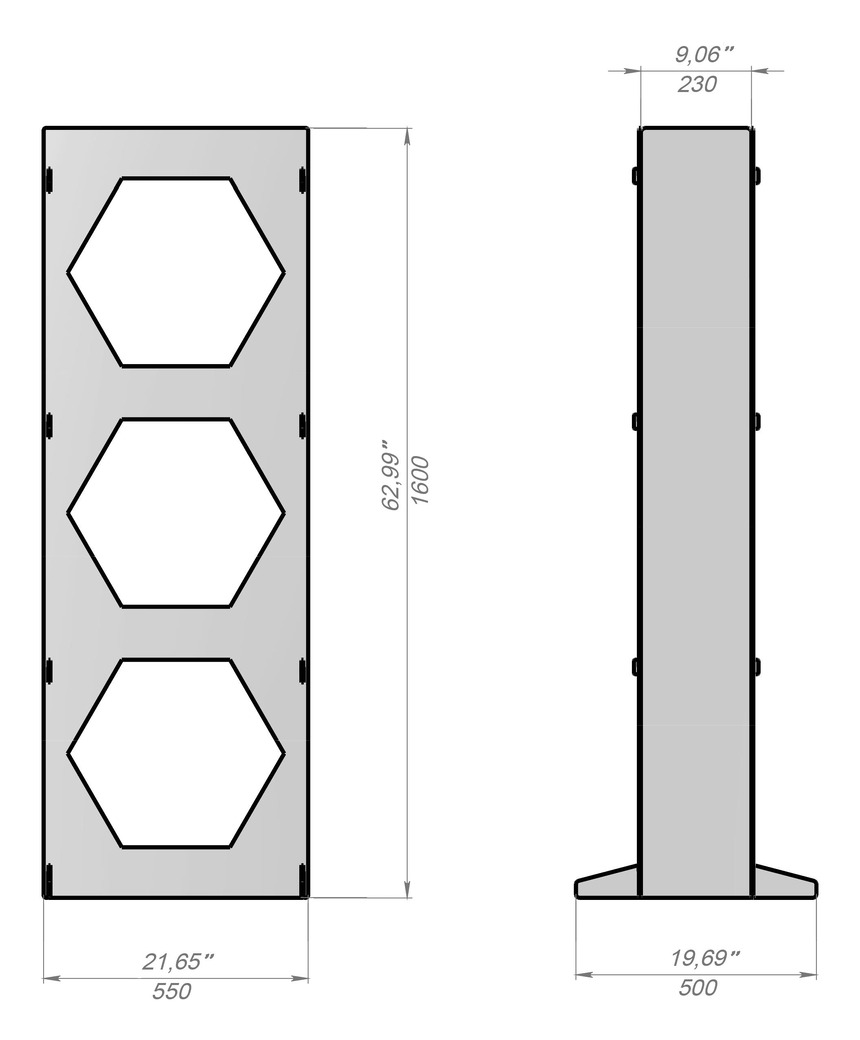 Firewood Rack 63" with Hexagon Cutouts. DXF files for laser, plasma cutting. Фото 7