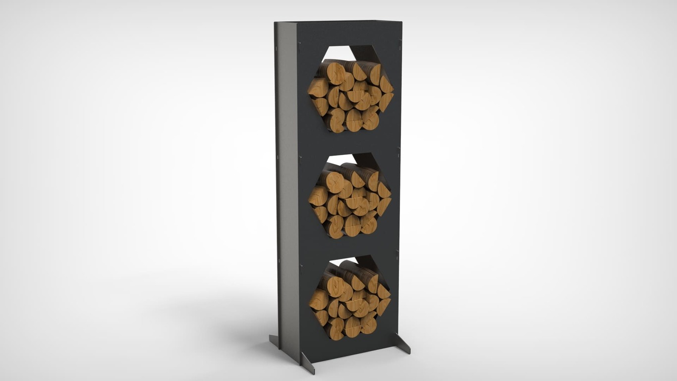 Firewood Rack 63" with Hexagon Cutouts. DXF files for laser, plasma cutting. Фото 5