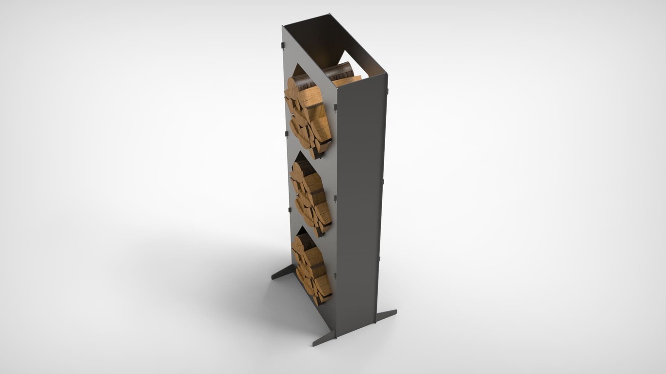 Firewood Rack 63" with Hexagon Cutouts. DXF files for laser, plasma cutting. Фото 6