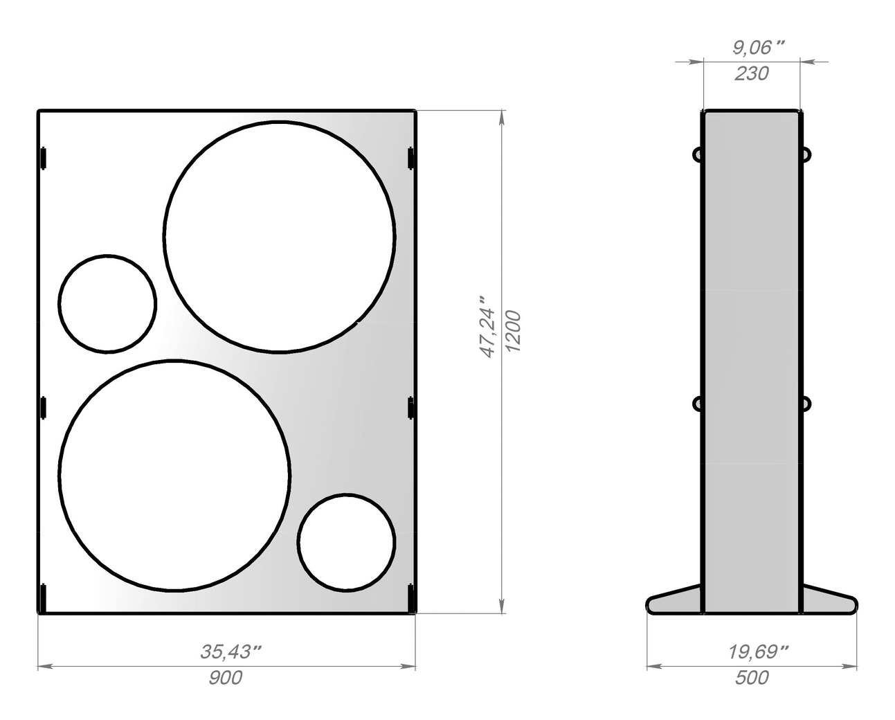 Big Firewood Rack 47" with Round Cutouts. DXF files for laser, plasma cutting. Фото 9