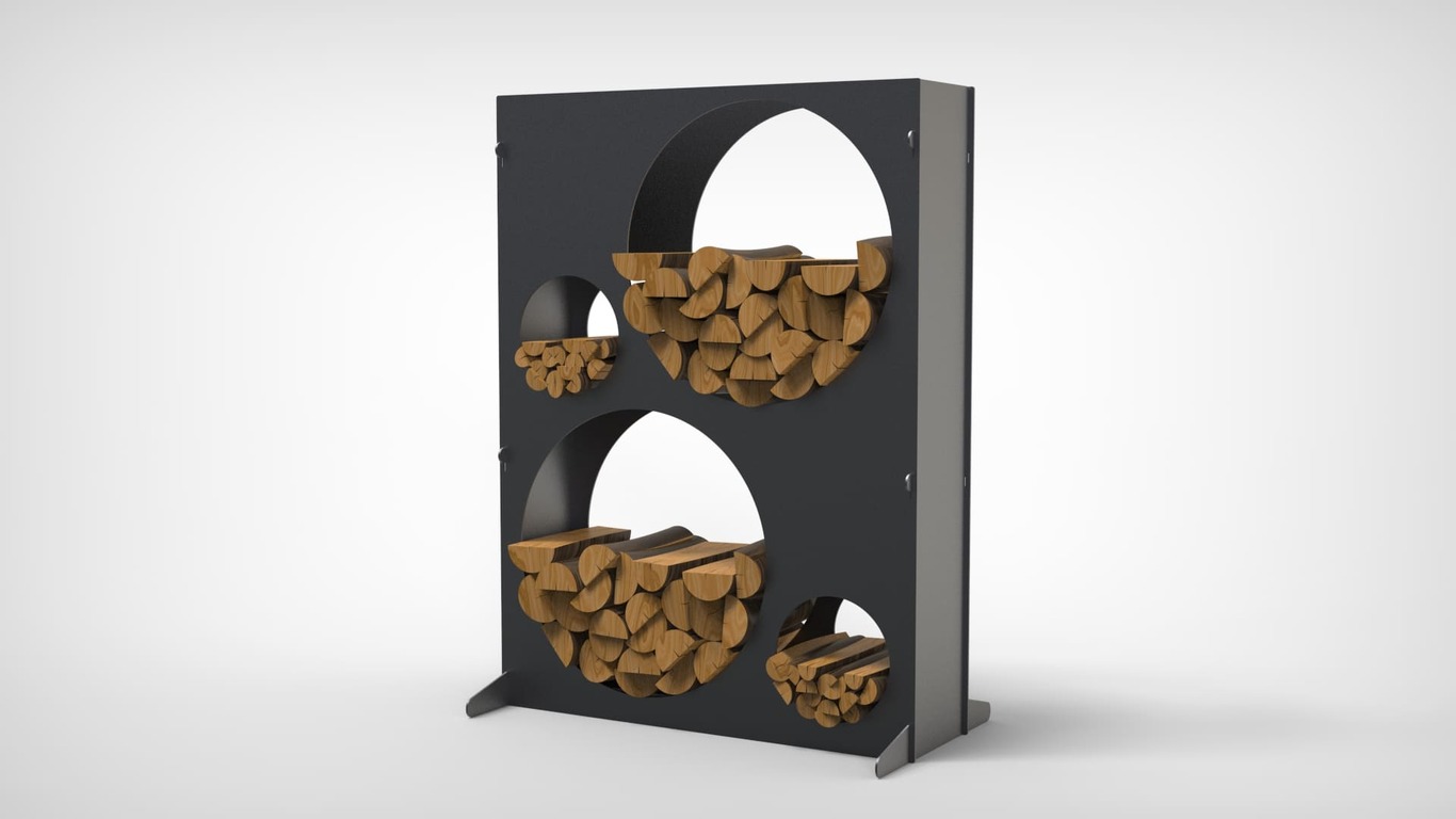Big Firewood Rack 47" with Round Cutouts. DXF files for laser, plasma cutting. Фото 5