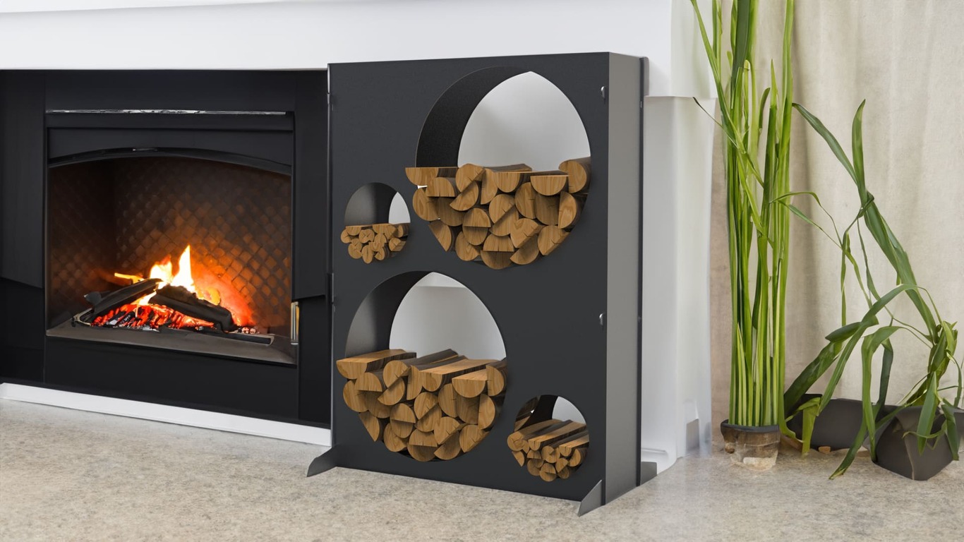 Big Firewood Rack 47" with Round Cutouts. DXF files for laser, plasma cutting. Фото 2