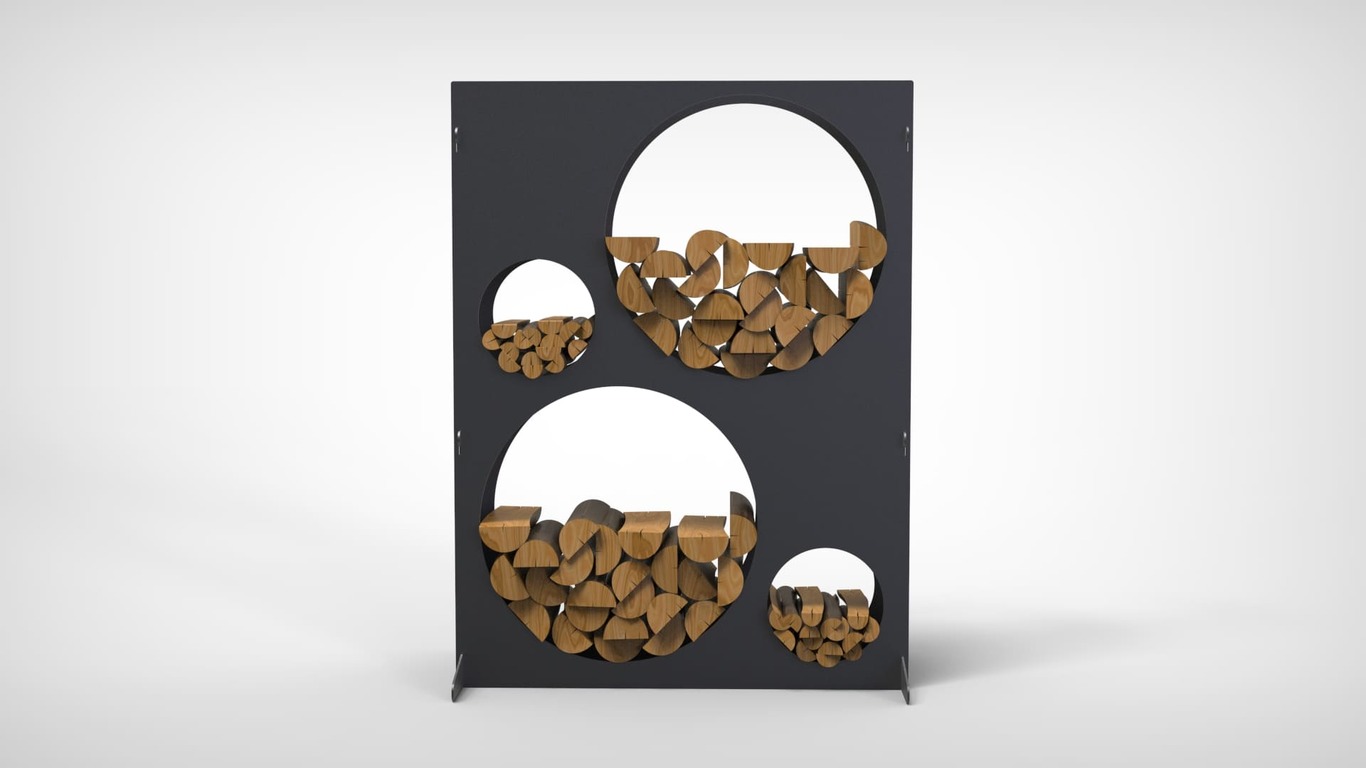 Big Firewood Rack 47" with Round Cutouts. DXF files for laser, plasma cutting. Фото 4