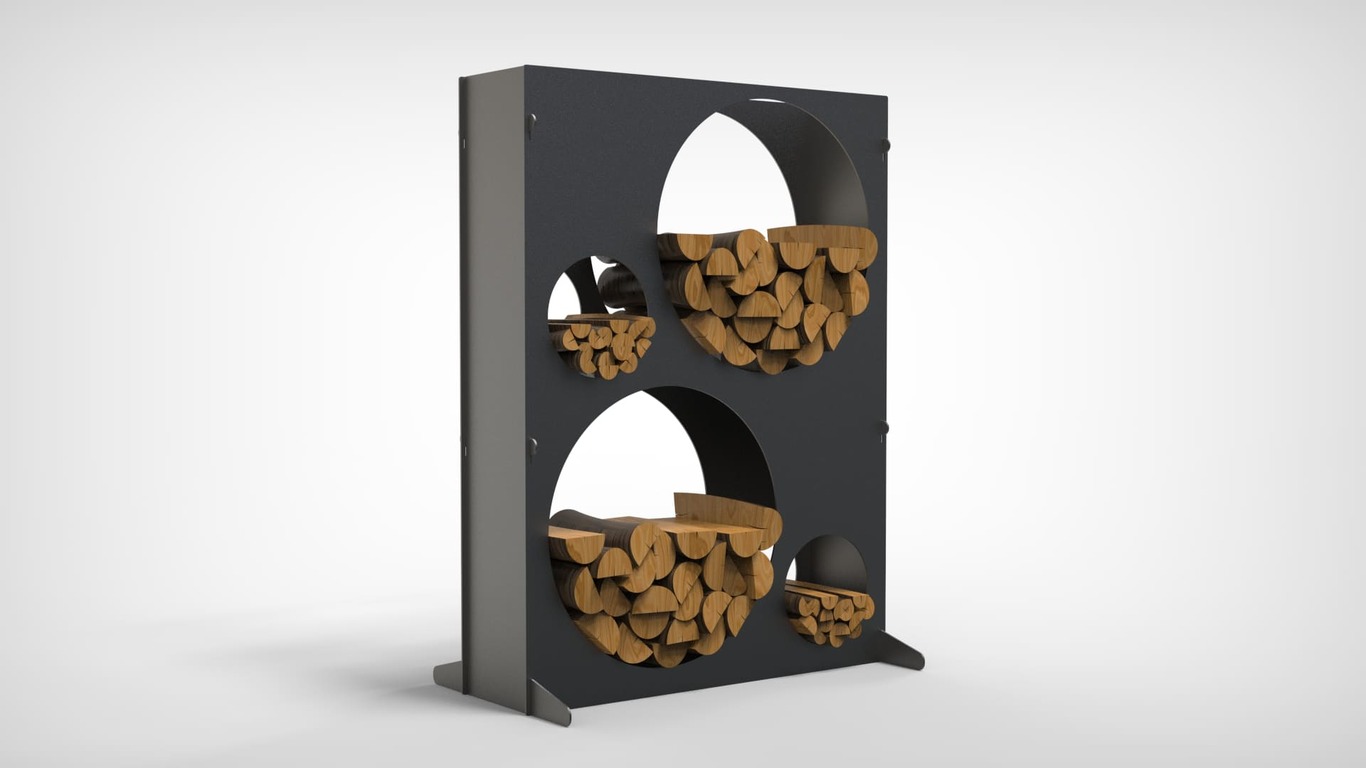 Big Firewood Rack 47" with Round Cutouts. DXF files for laser, plasma cutting. Фото 3