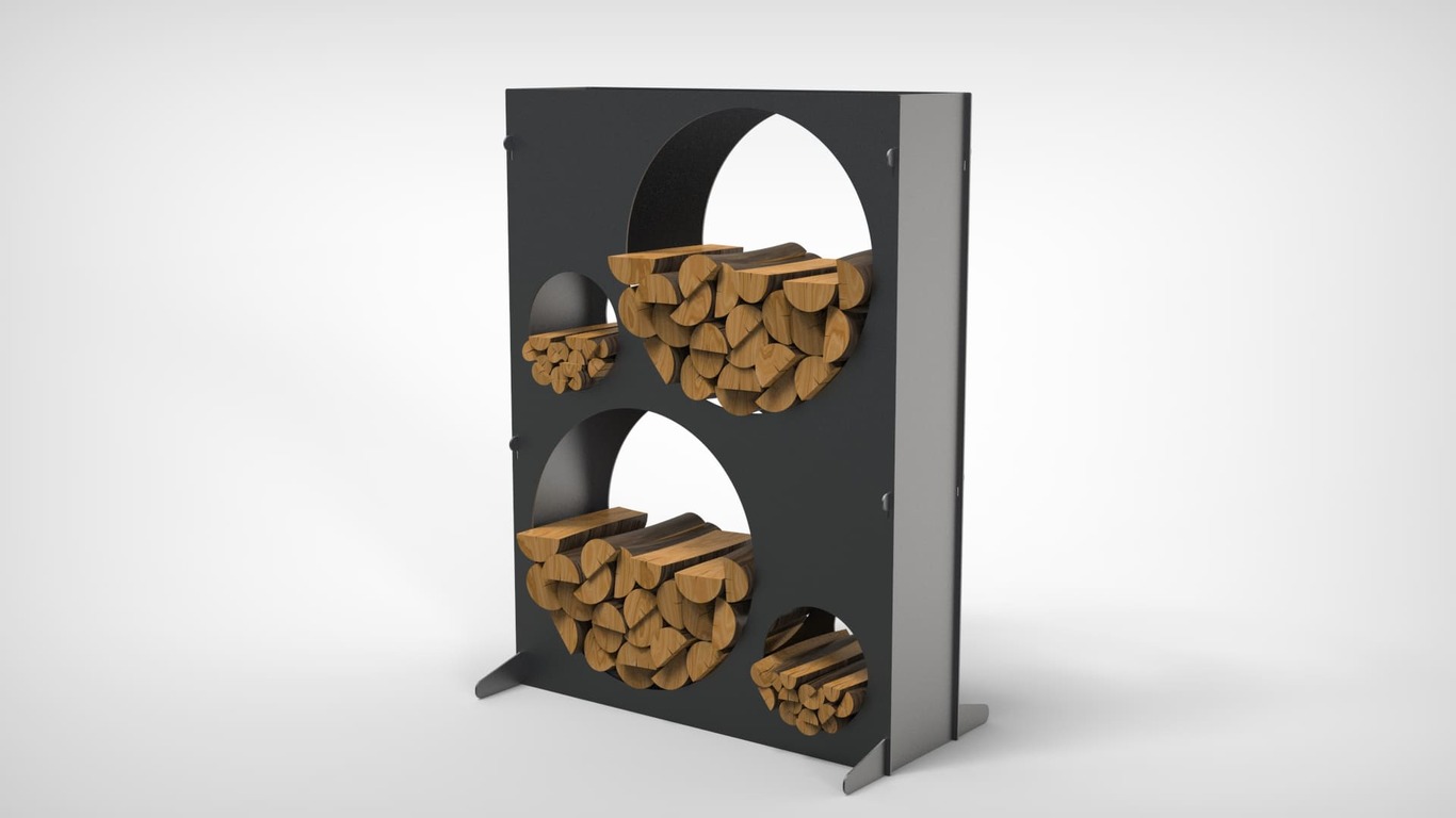 Big Firewood Rack 47" with Round Cutouts. DXF files for laser, plasma cutting. Фото 6