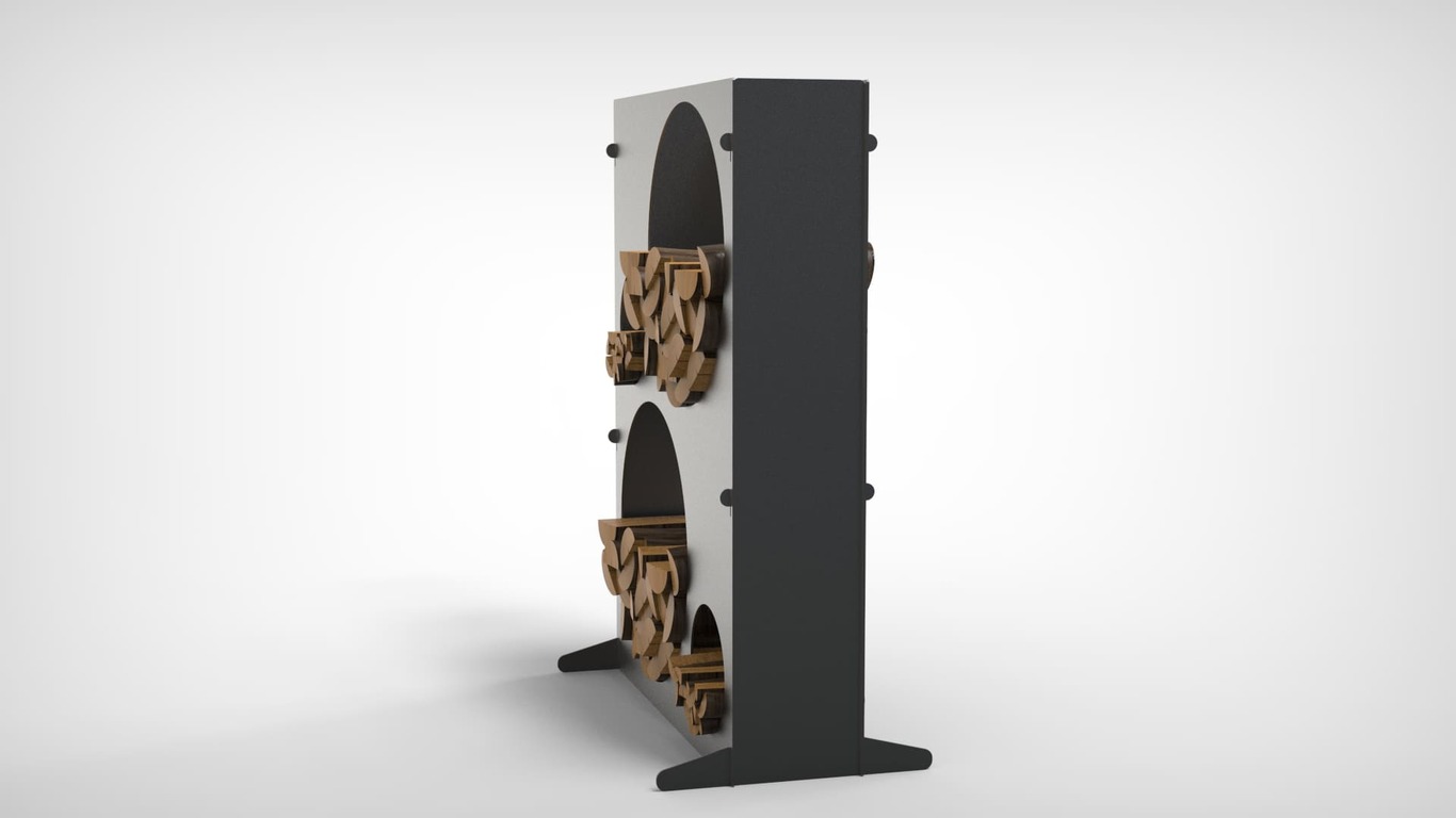 Big Firewood Rack 47" with Round Cutouts. DXF files for laser, plasma cutting. Фото 7