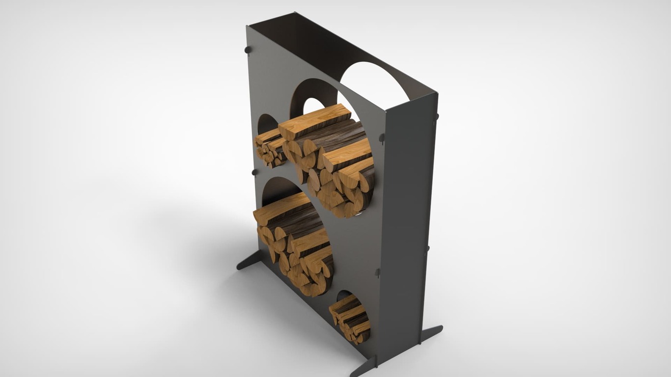 Big Firewood Rack 47" with Round Cutouts. DXF files for laser, plasma cutting. Фото 8