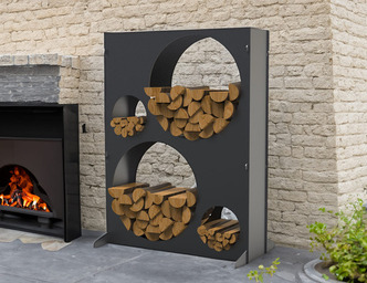 Big Firewood Rack 47" with Round Cutouts. DXF files for laser, plasma cutting