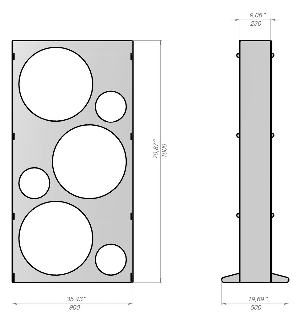 Big Firewood Rack 70" with Round Cutouts. DXF files for laser, plasma cutting. Фото 7