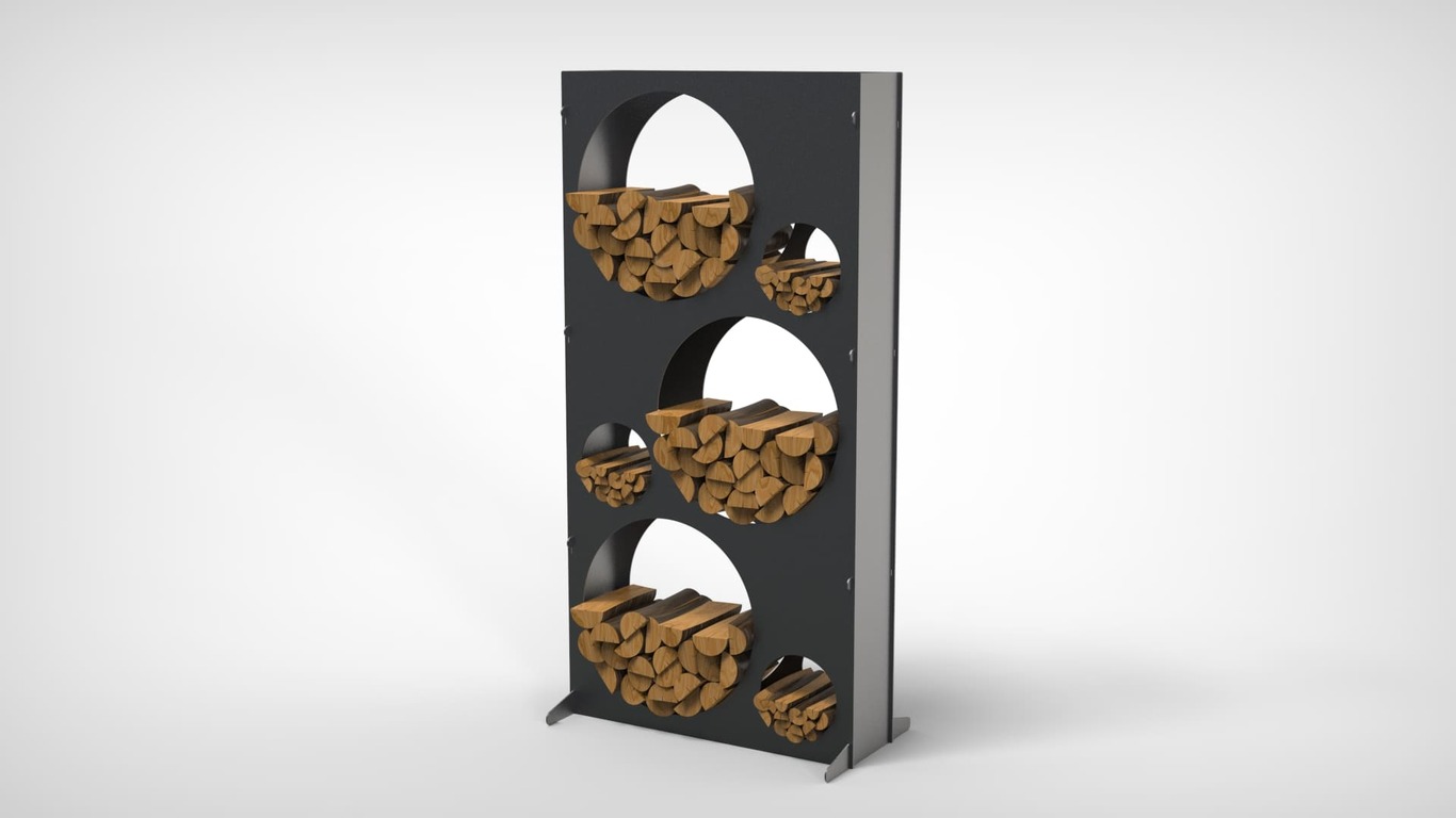 Big Firewood Rack 70" with Round Cutouts. DXF files for laser, plasma cutting. Фото 3