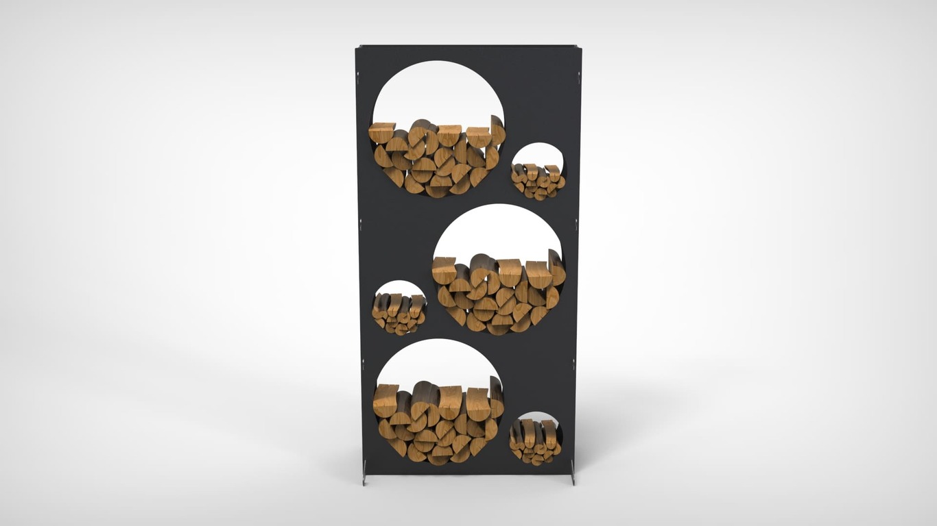 Big Firewood Rack 70" with Round Cutouts. DXF files for laser, plasma cutting. Фото 2