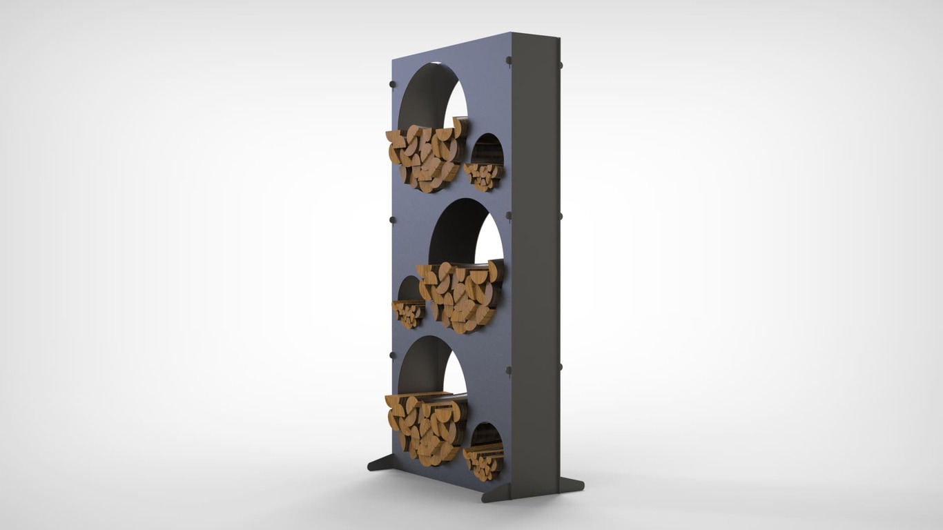 Big Firewood Rack 70" with Round Cutouts. DXF files for laser, plasma cutting. Фото 6