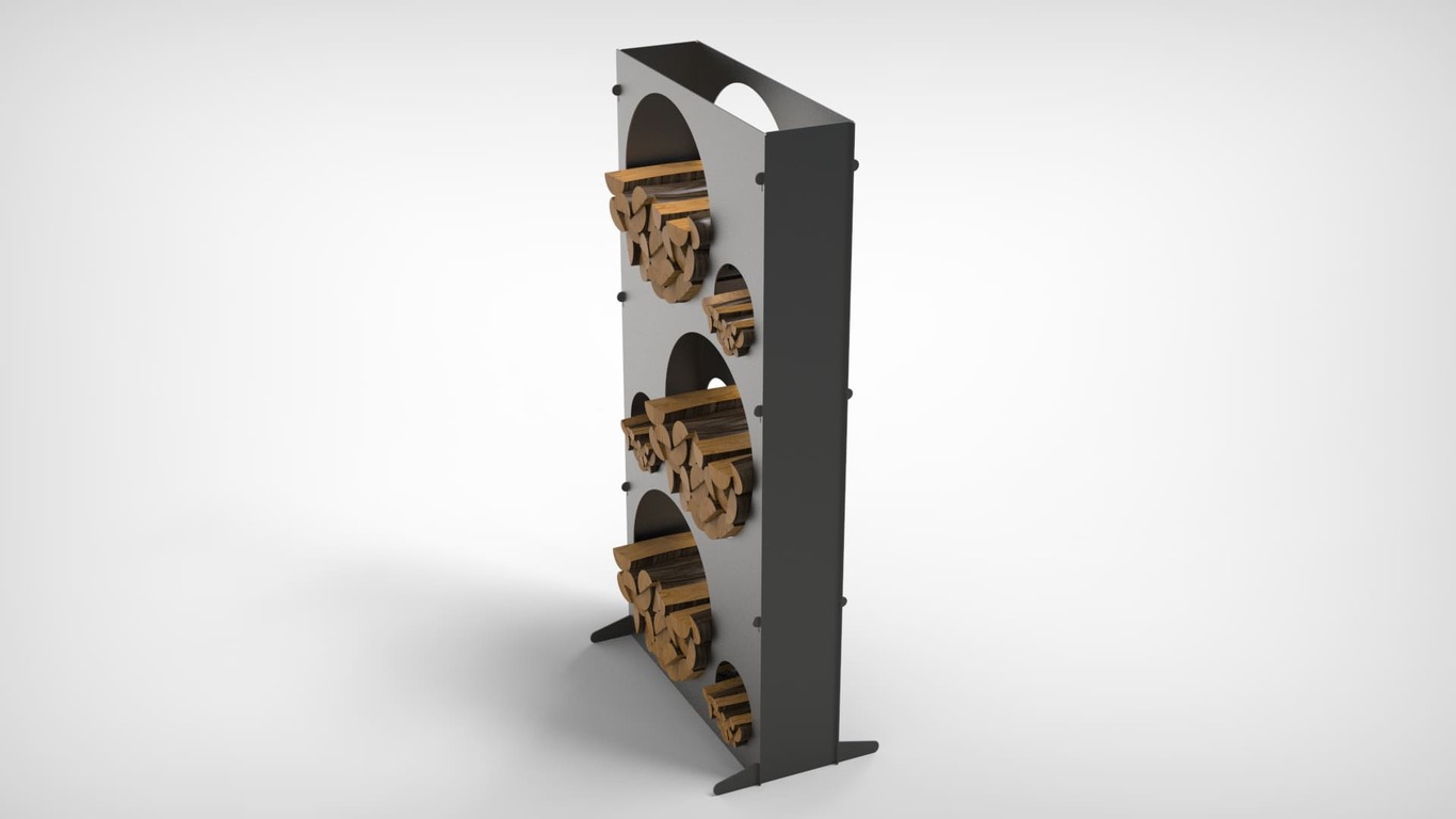 Big Firewood Rack 70" with Round Cutouts. DXF files for laser, plasma cutting. Фото 4