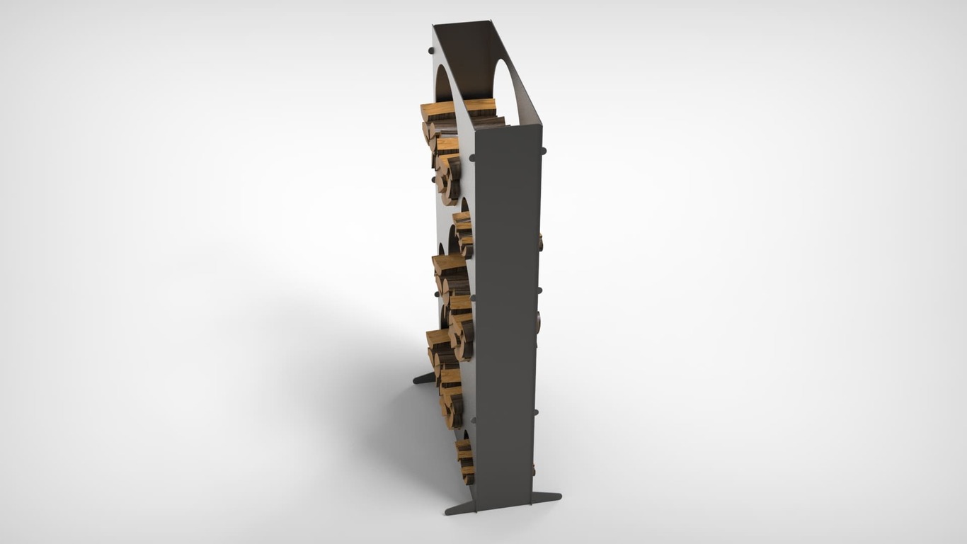 Big Firewood Rack 70" with Round Cutouts. DXF files for laser, plasma cutting. Фото 5