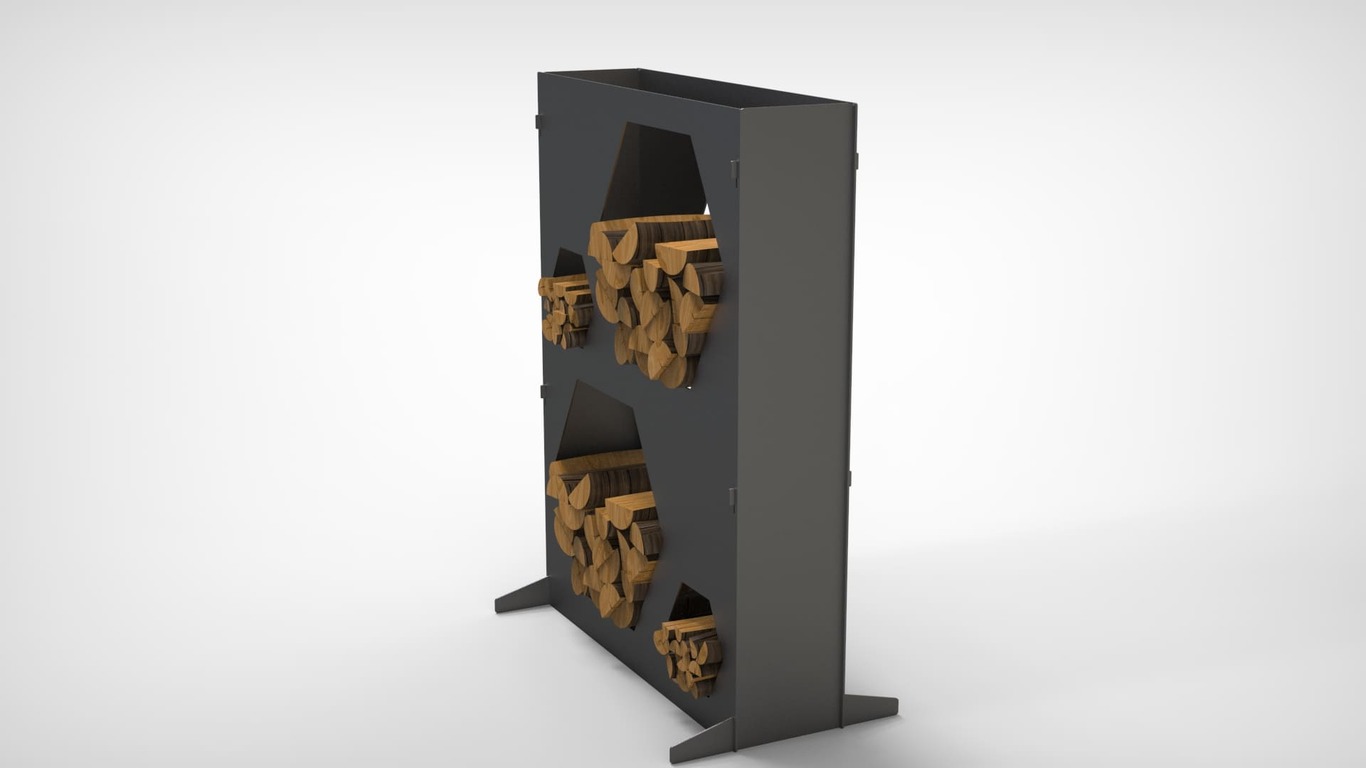Big Firewood Rack 47" with Hexagon Cutouts. DXF files for laser, plasma cutting. Фото 5