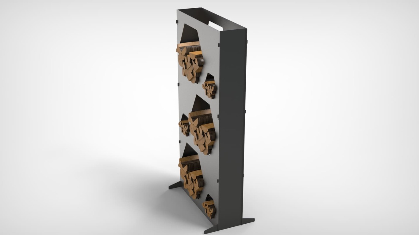 Big Firewood Rack 70" with Hexagon Cutouts. DXF files for laser, plasma cutting. Фото 5