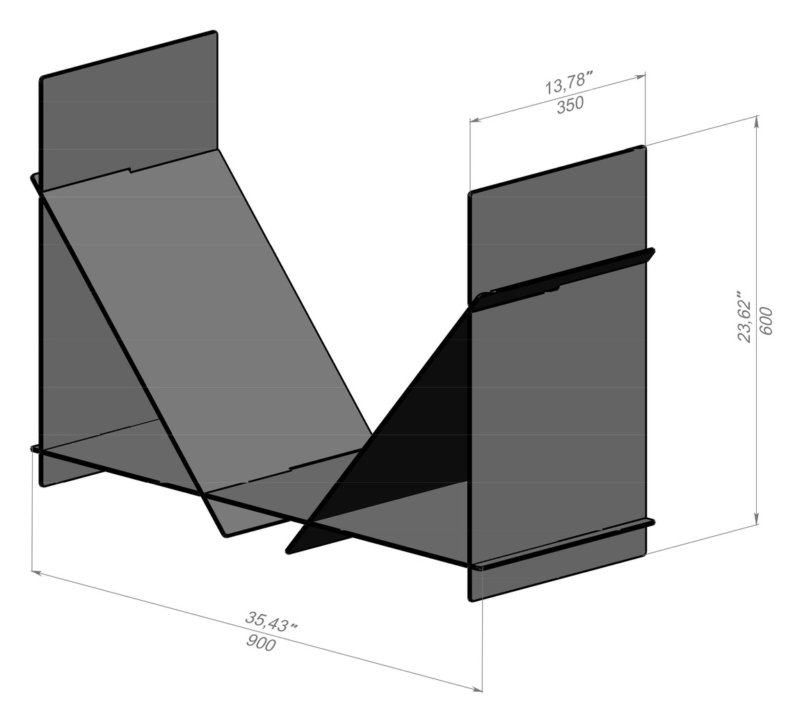 Simple Firewood Rack. DXF files for laser, plasma cutting. Фото 9