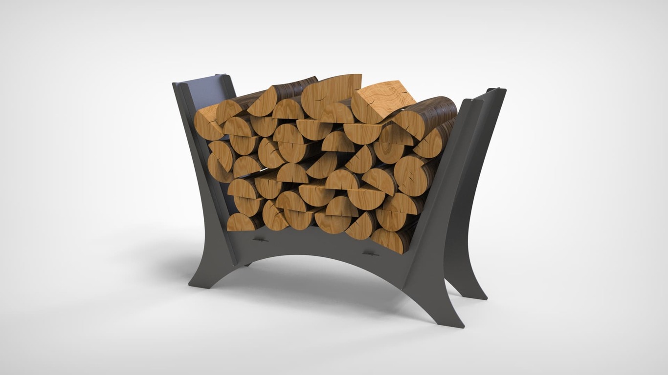 Rounded Minimalizm Firewood Rack V1. DXF files for laser, plasma cutting. Фото 7