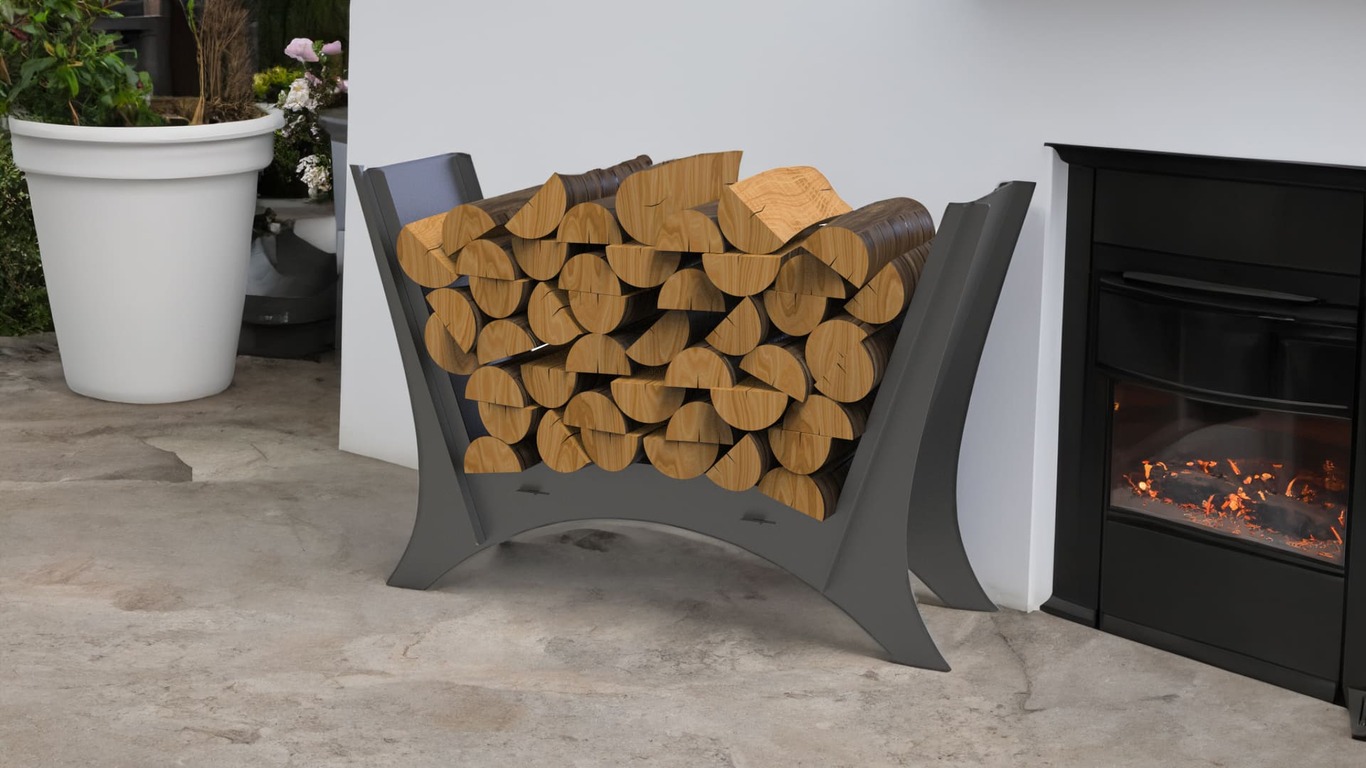 Rounded Minimalizm Firewood Rack V1. DXF files for laser, plasma cutting. Фото 3