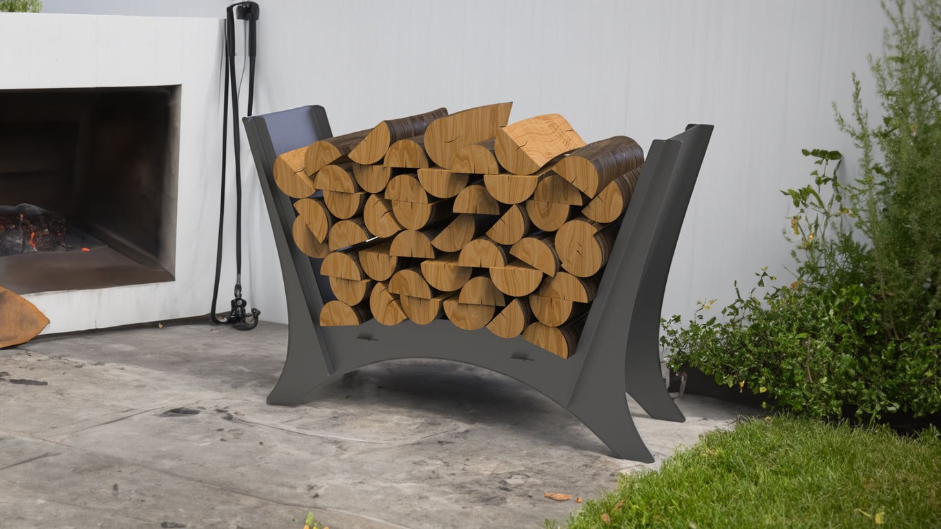 Rounded Minimalizm Firewood Rack V1. DXF files for laser, plasma cutting