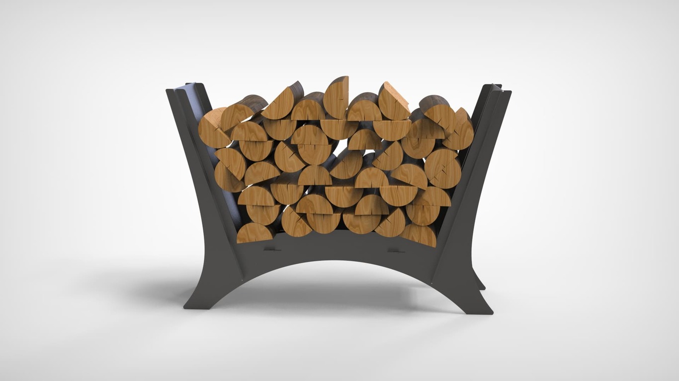 Rounded Minimalizm Firewood Rack V1. DXF files for laser, plasma cutting. Фото 4