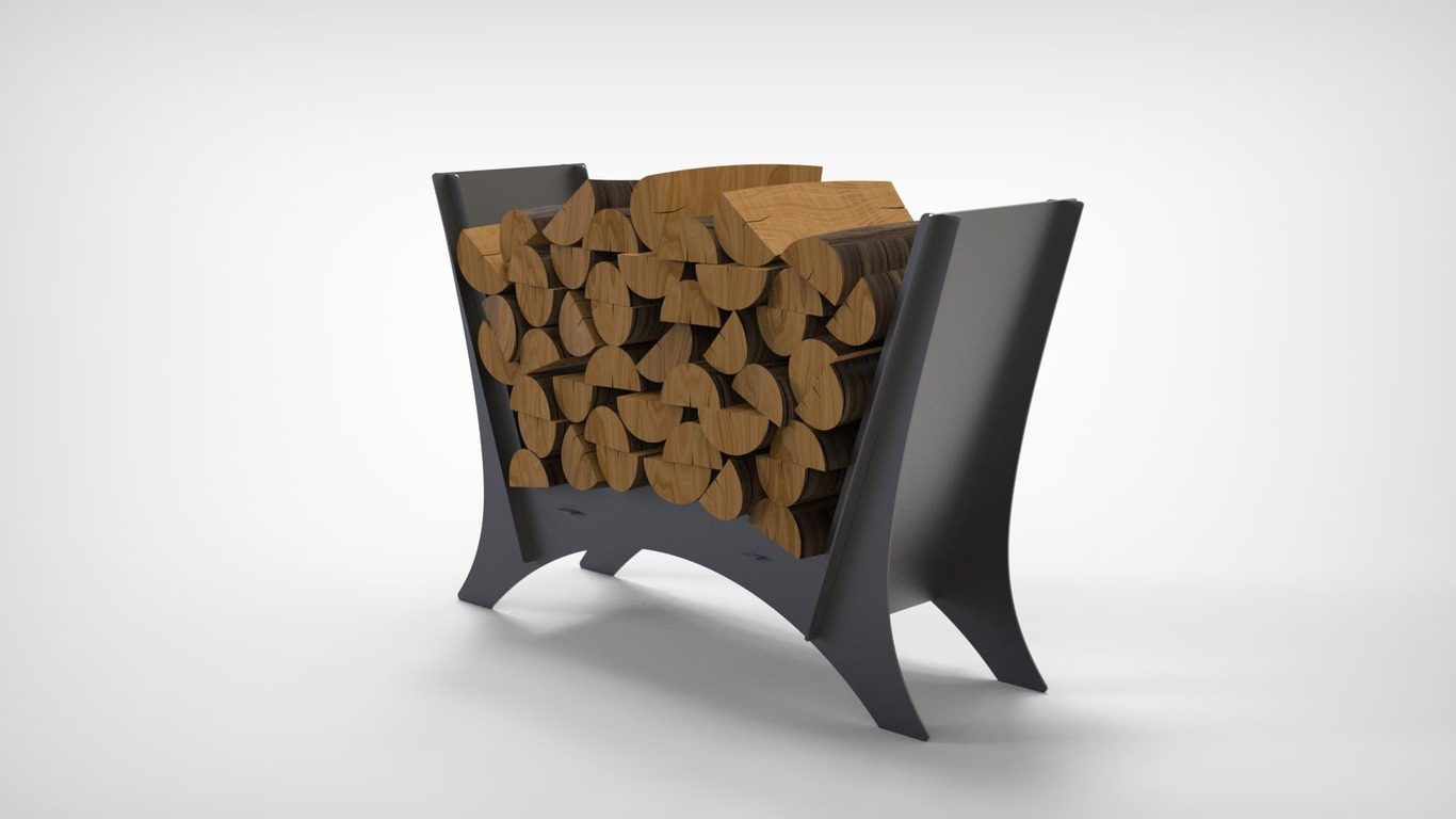 Rounded Minimalizm Firewood Rack V1. DXF files for laser, plasma cutting. Фото 6