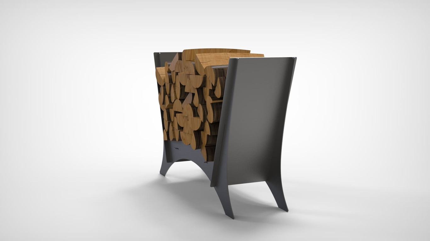 Rounded Minimalizm Firewood Rack V1. DXF files for laser, plasma cutting. Фото 8