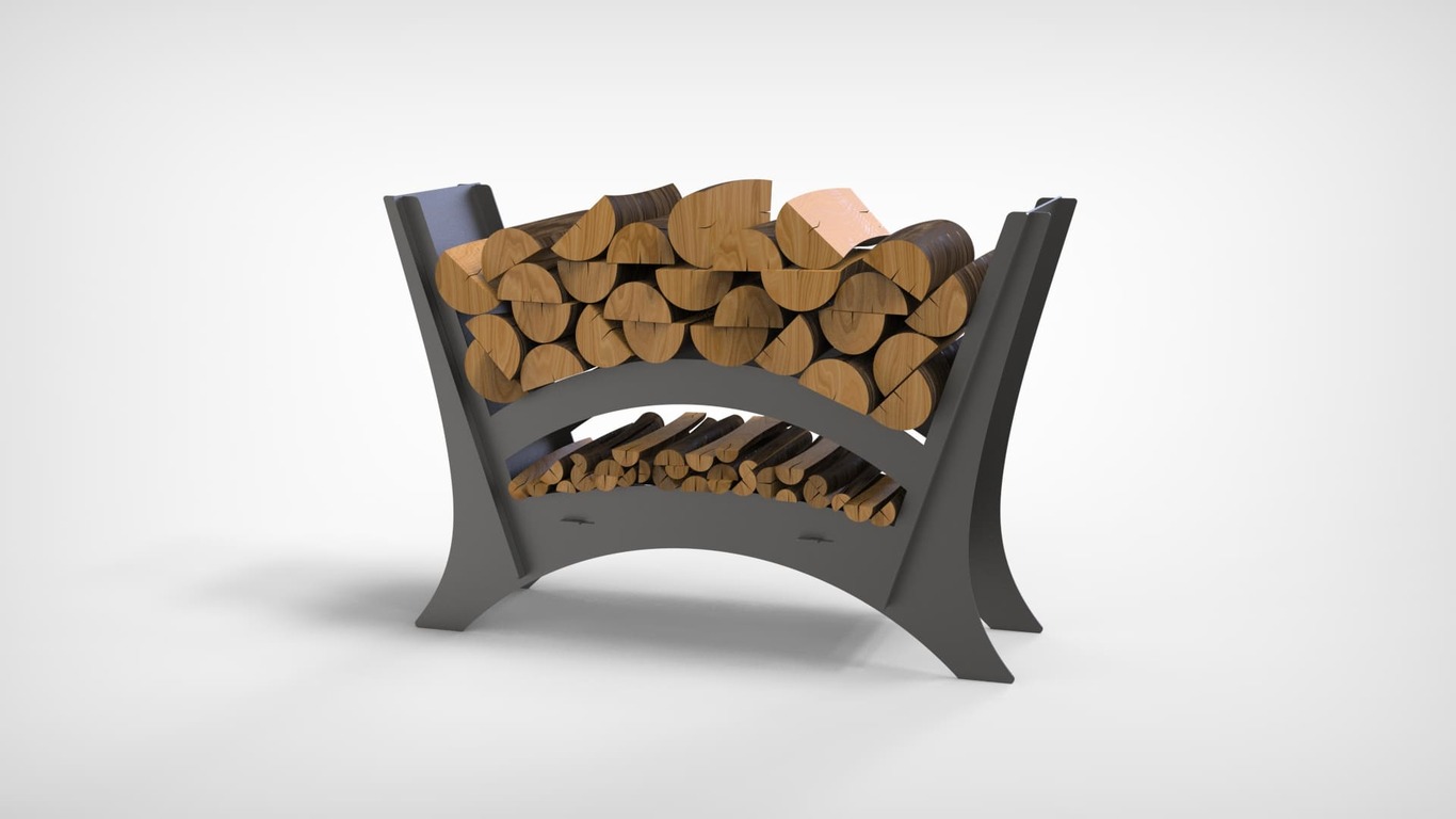 Rounded Minimalizm Firewood Rack V2. DXF files for laser, plasma cutting. Фото 3