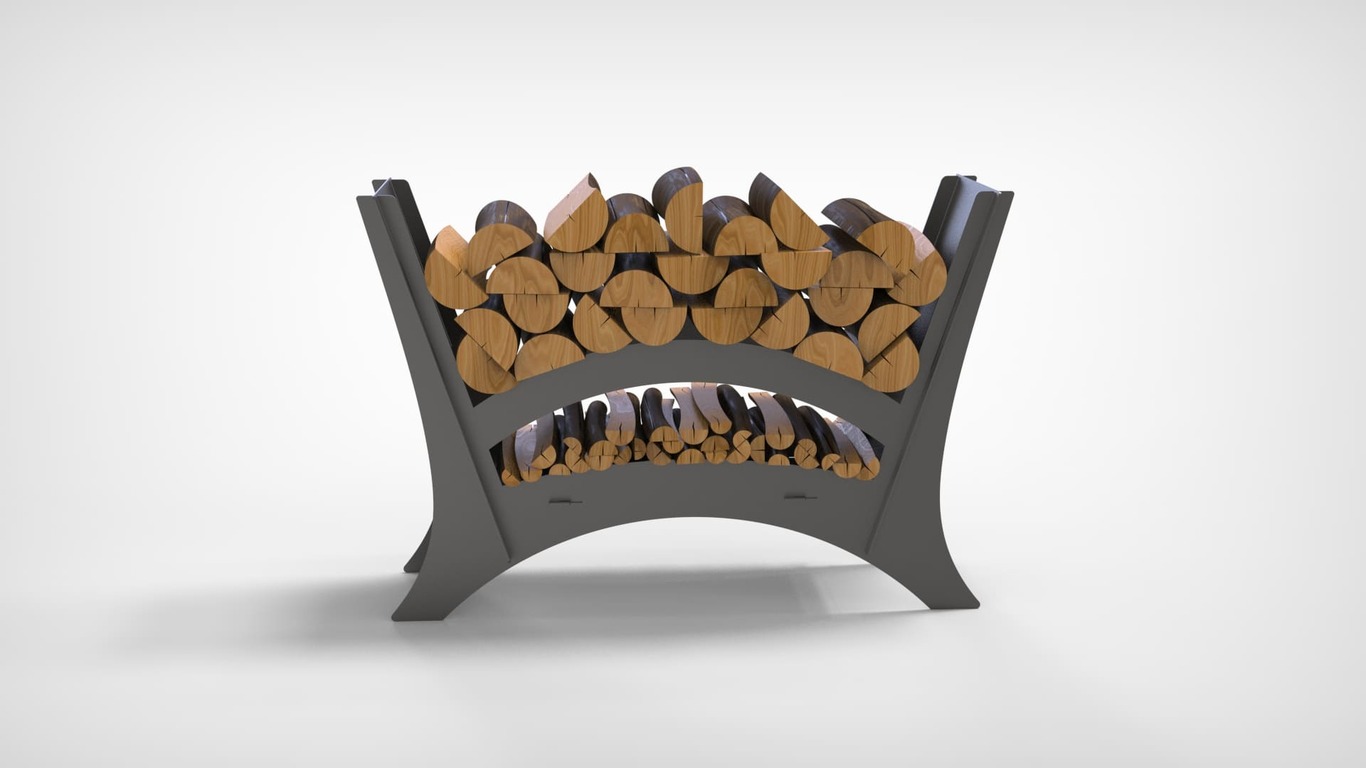 Rounded Minimalizm Firewood Rack V2. DXF files for laser, plasma cutting. Фото 5
