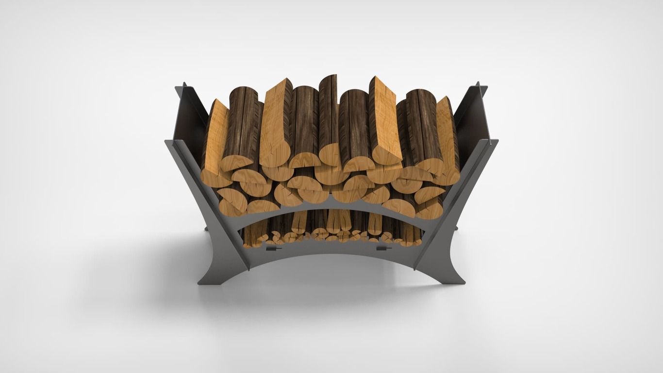 Rounded Minimalizm Firewood Rack V2. DXF files for laser, plasma cutting. Фото 6