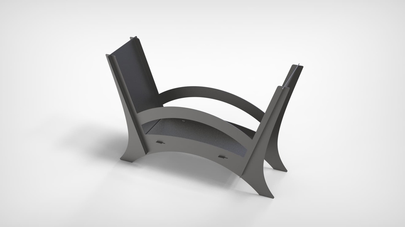Rounded Minimalizm Firewood Rack V2. DXF files for laser, plasma cutting. Фото 7
