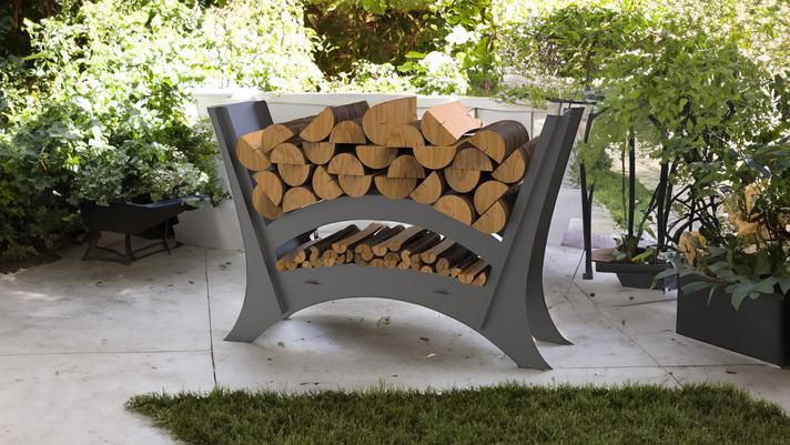 Rounded Minimalizm Firewood Rack V2. DXF files for laser, plasma cutting