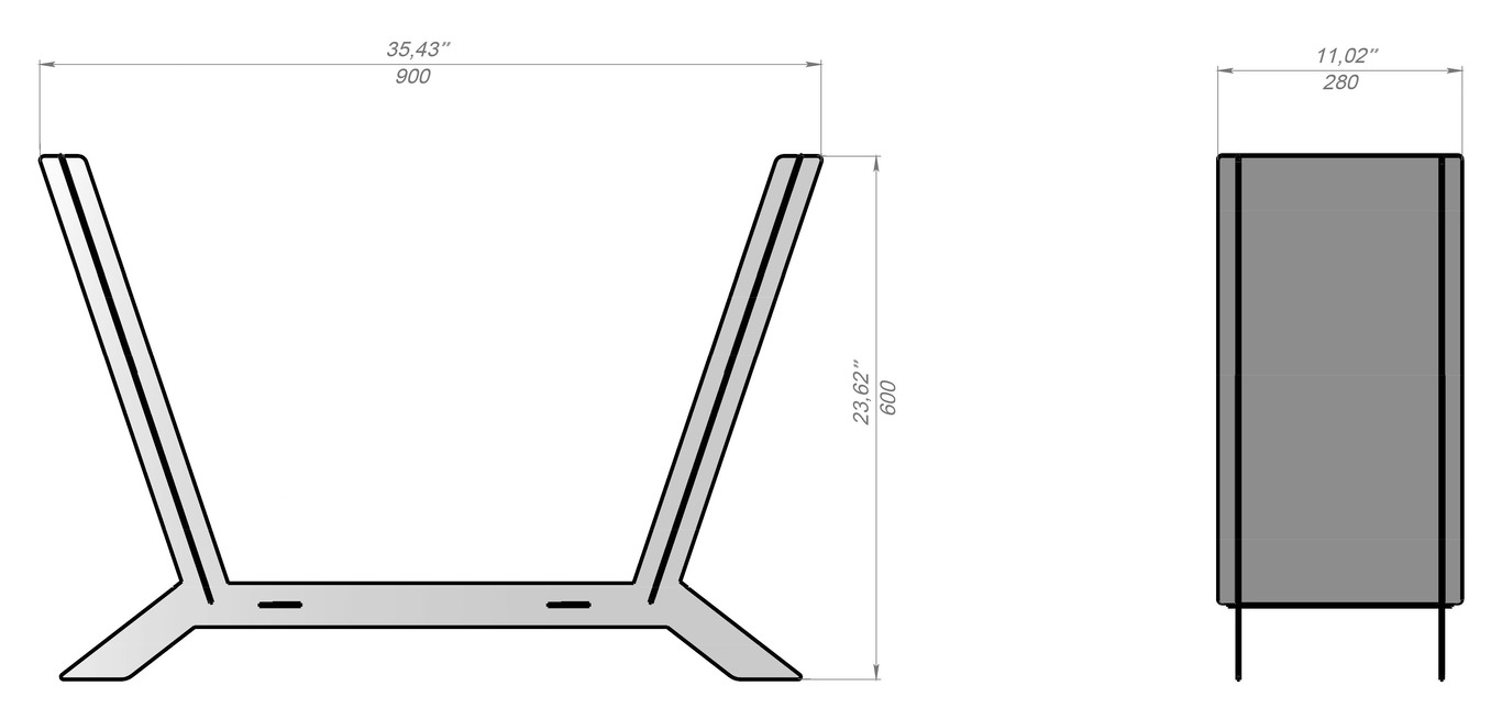 Minimalizm Firewood Rack V1. DXF files for laser, plasma cutting. Фото 9