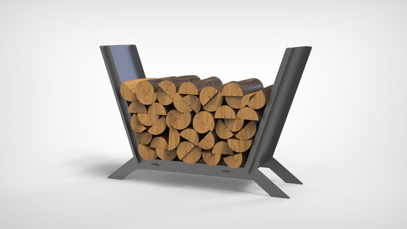 Minimalizm Firewood Rack V1. DXF files for laser, plasma cutting. Фото 3