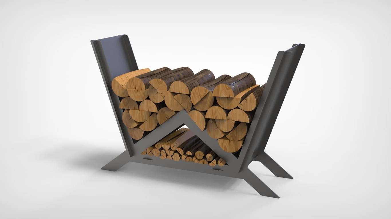 Minimalizm Firewood Rack V2. DXF files for laser, plasma cutting. Фото 3