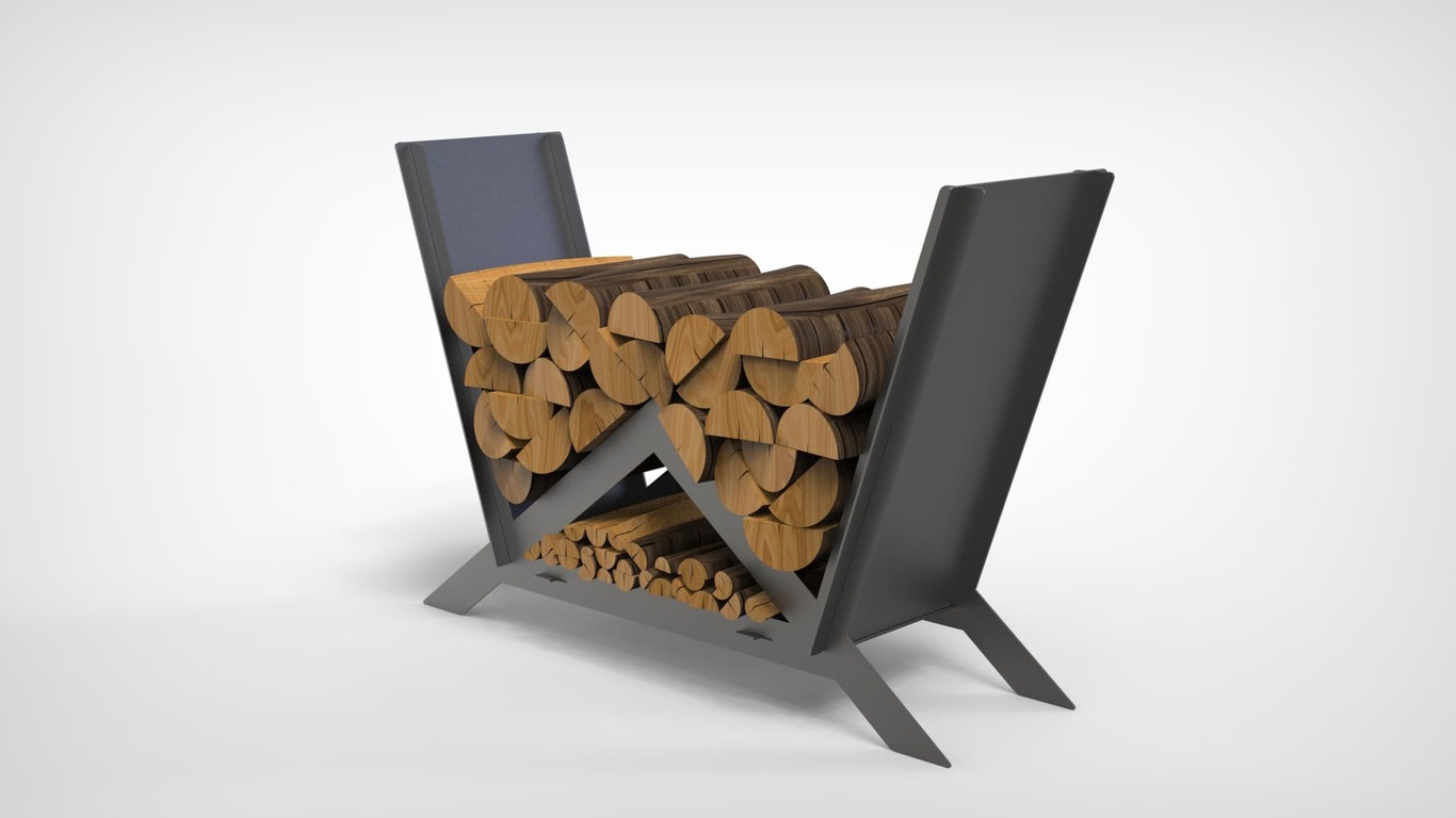 Minimalizm Firewood Rack V2. DXF files for laser, plasma cutting. Фото 5