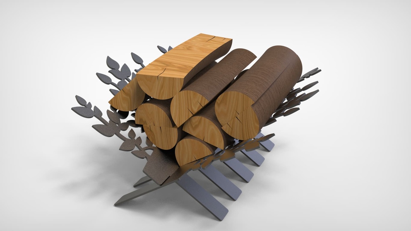 Leaves Firewood Rack. DXF files for laser, plasma cutting. Фото 6