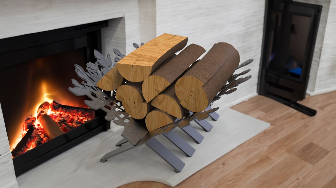 Leaves Firewood Rack. DXF files for laser, plasma cutting. Фото 2