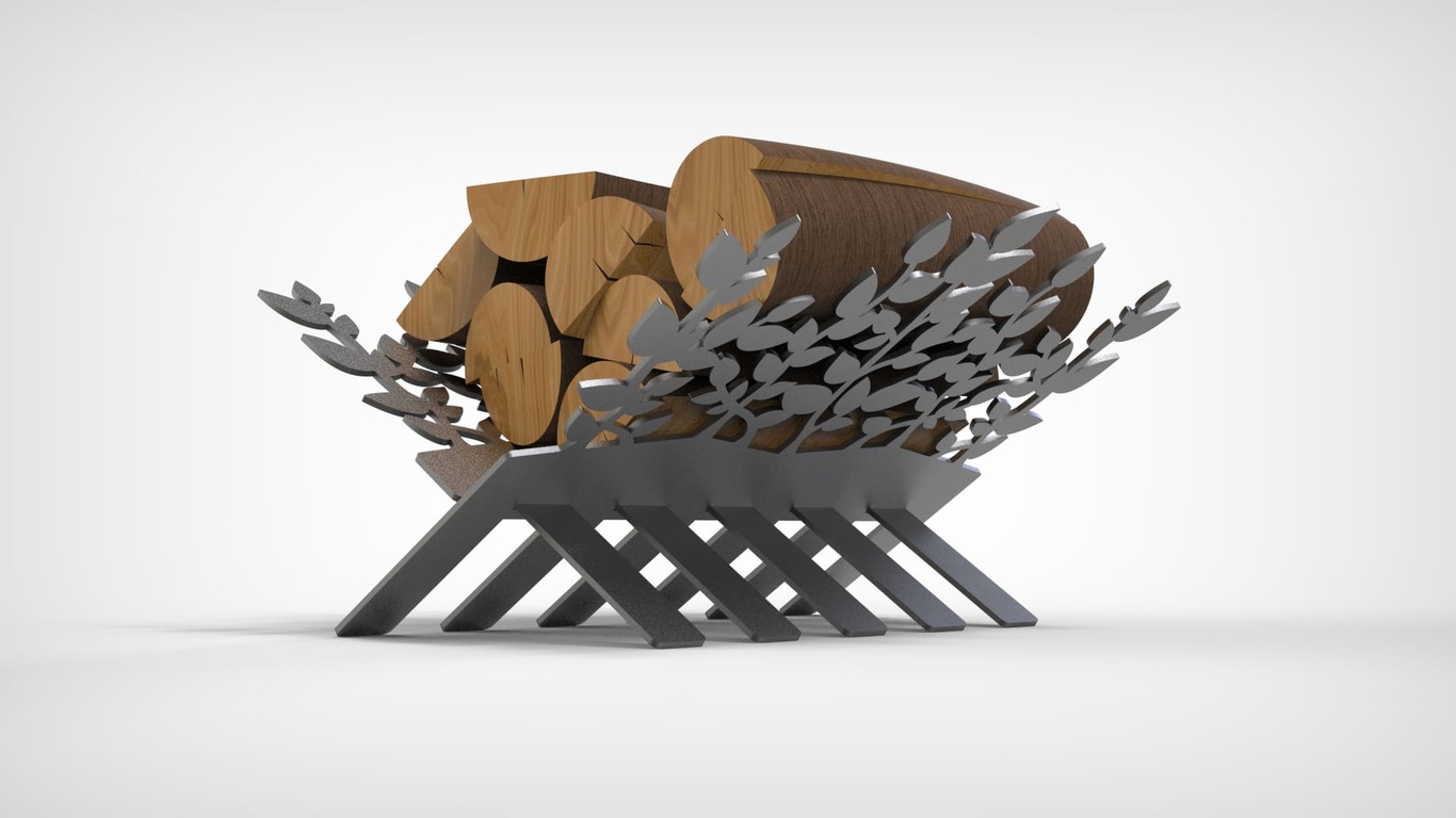 Leaves Firewood Rack. DXF files for laser, plasma cutting. Фото 3