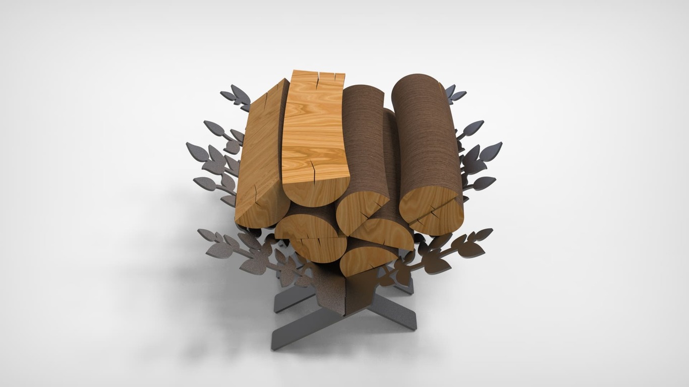 Leaves Firewood Rack. DXF files for laser, plasma cutting. Фото 5
