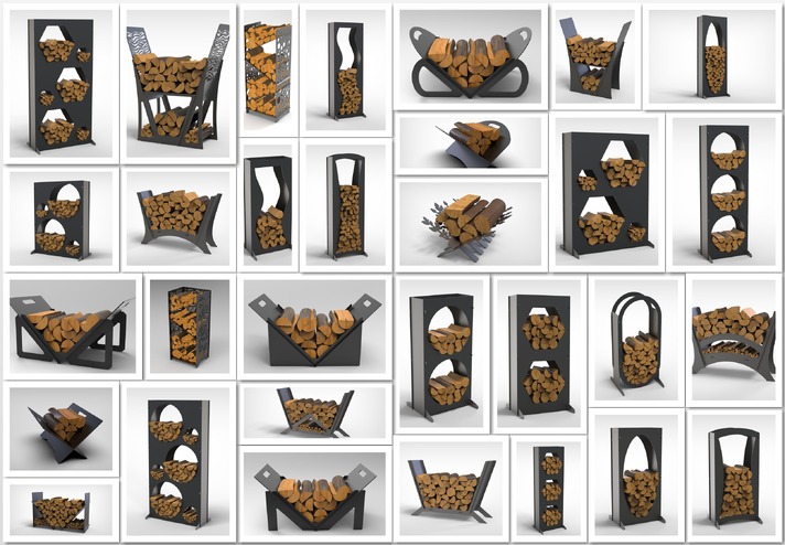 31-Piece Firewood Rack Bundle. DXF files for laser, plasma cutting