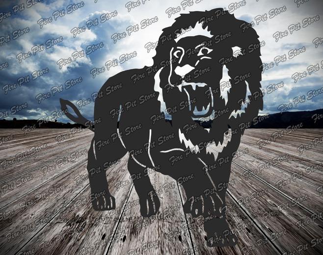 Lion V2. Fichiers vectoriels DXF, SVG pour découpe CNC, laser et plasma