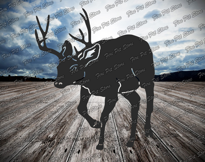 Deer V2. DXF, SVG, PNG, AI, EPS, CDR vector files for CNC, laser and plasma cutting