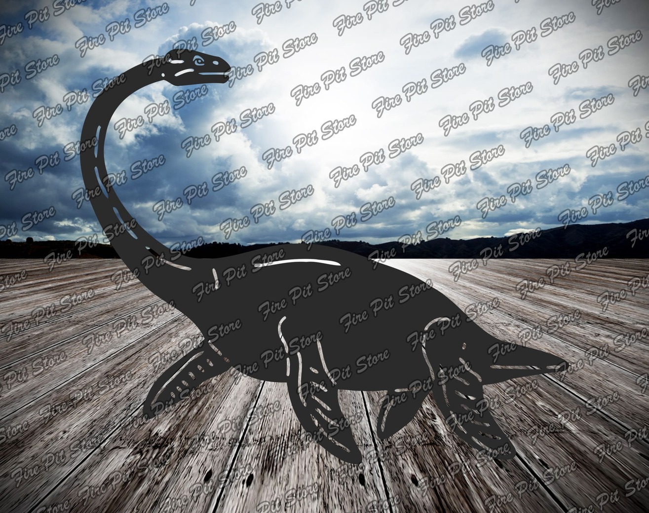 Plesiossauro. Arquivos vetoriais DXF, SVG para CNC, corte a laser e plasma